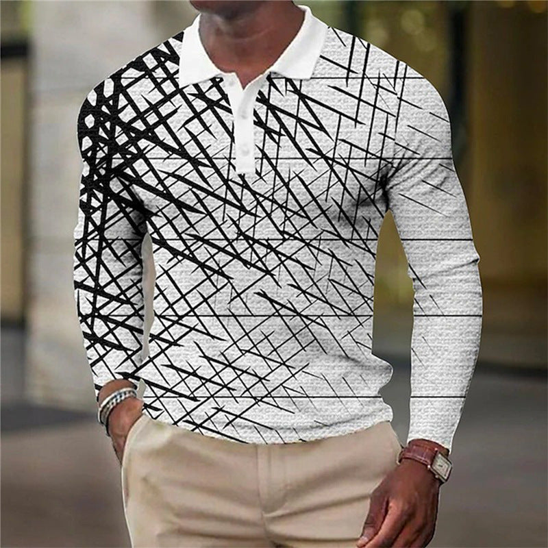 Men's Long Sleeve Inner Wear Loose Casual Solid Color Gradient Top