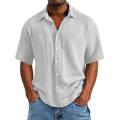 Spring And Summer Men's Short-sleeve Lapel Shirt Double Layer Champray