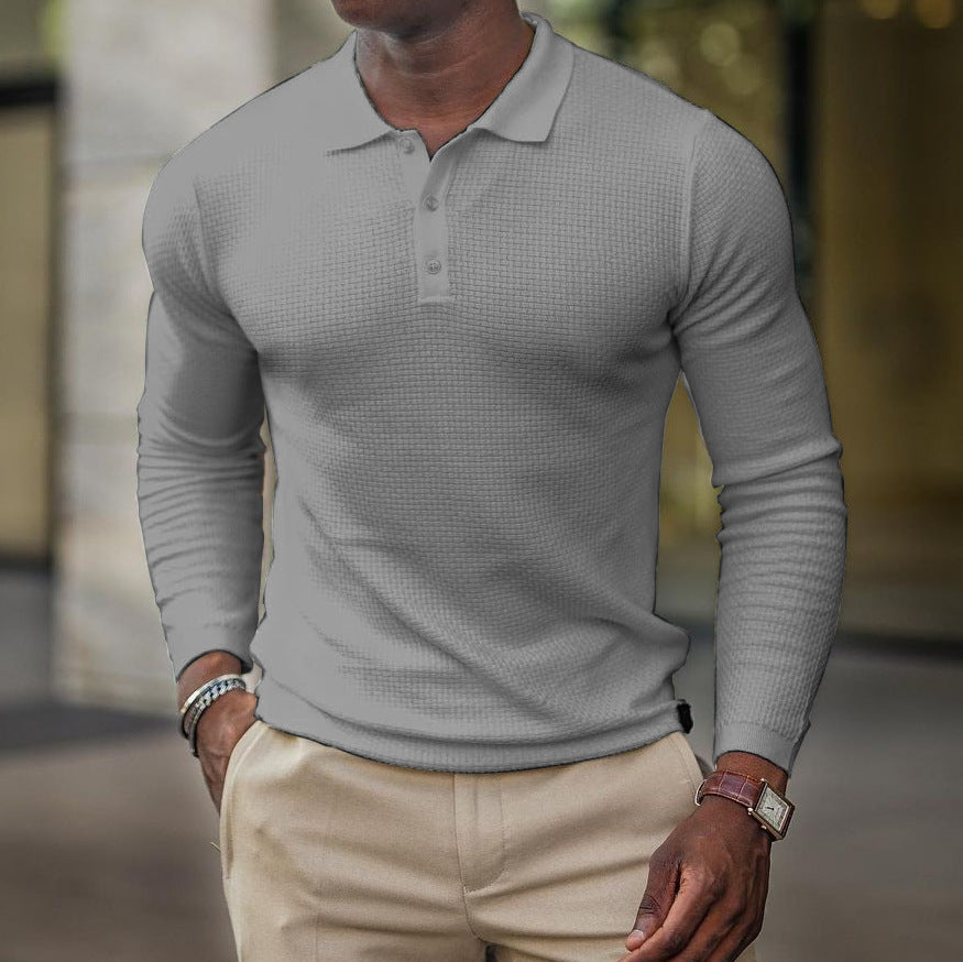 Men's Long Sleeve Inner Wear Loose Casual Solid Color Gradient Top