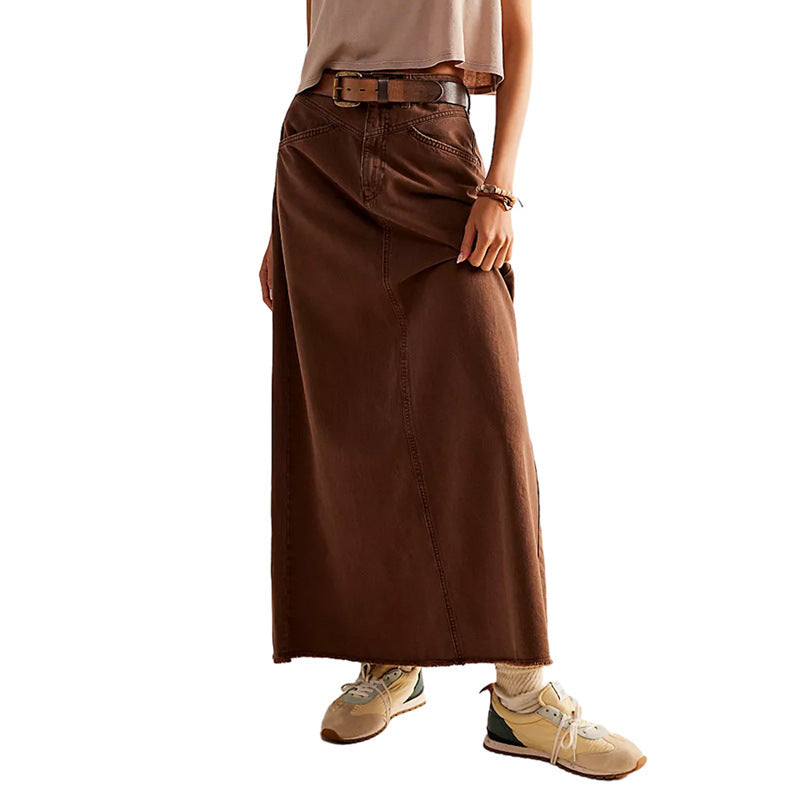 Women's Loose Straight Casual Denim Skirt