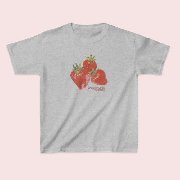 Short-sleeved Street Casual Round Neck Strawberry Printed T-shirt Top