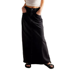Women's Loose Straight Casual Denim Skirt