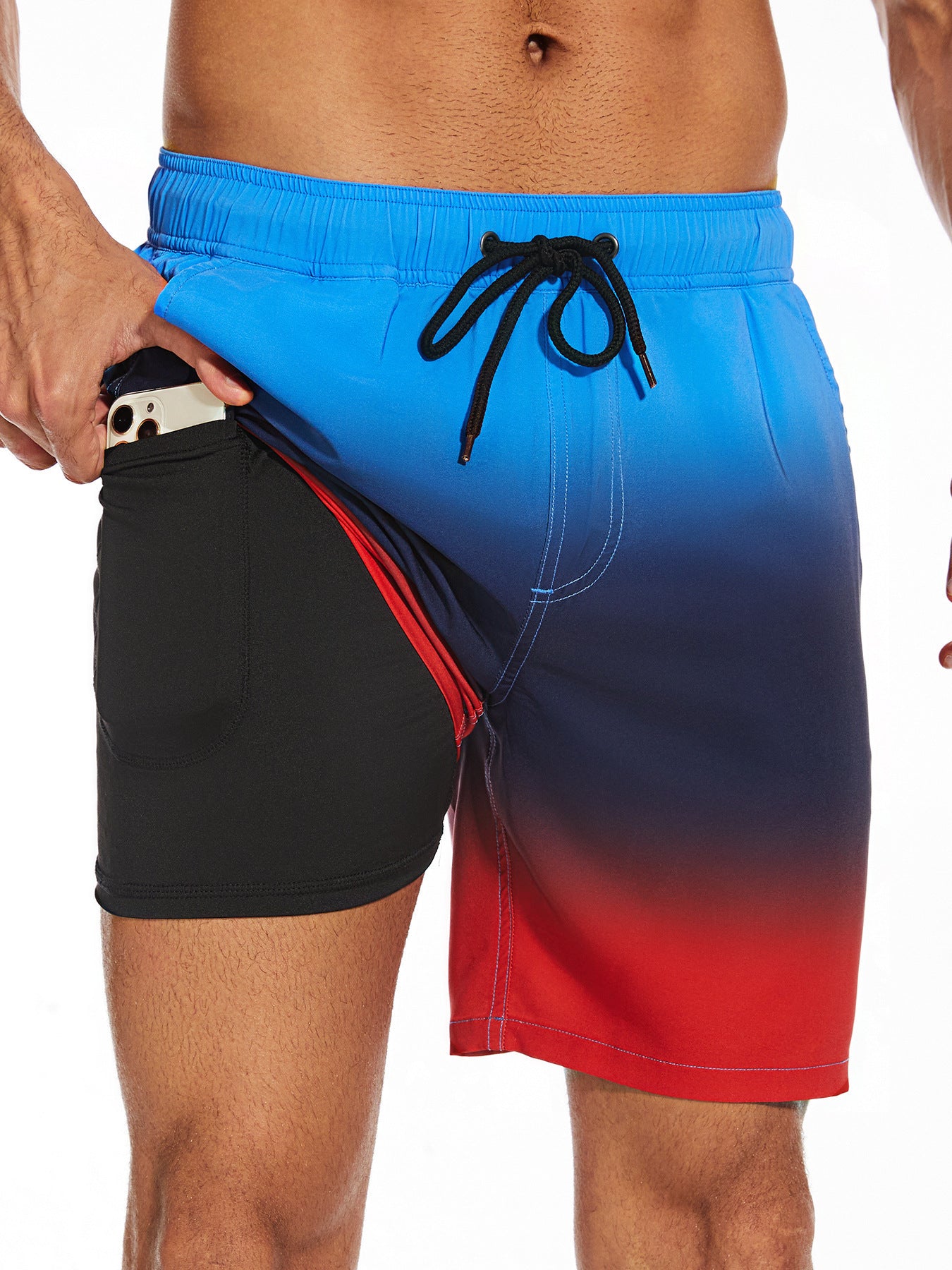 Summer Men's Fashion Vacation Beach Pants Milk Silk Lining