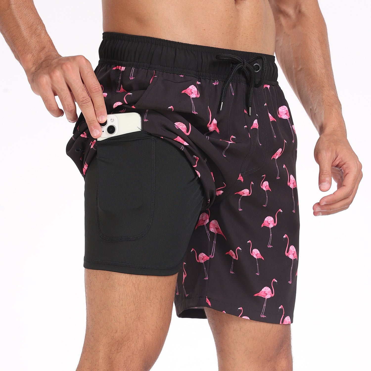 Summer Men's Fashion Vacation Beach Pants Milk Silk Lining