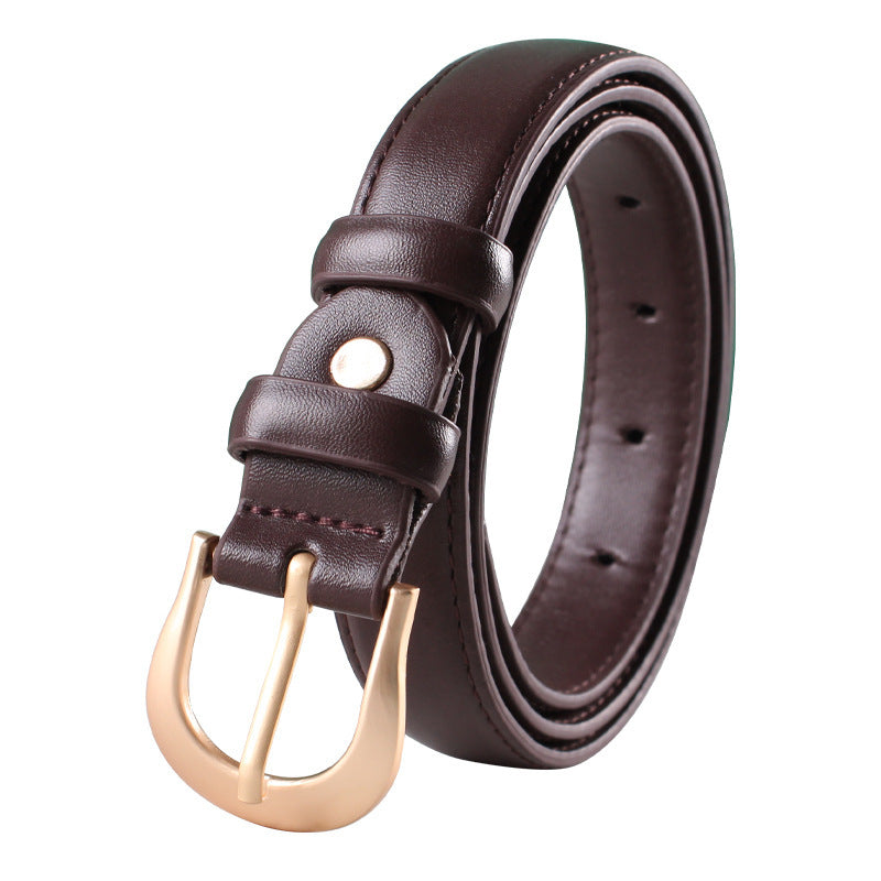 Women's Belt Brown Belt Casual Simple All-matching Jeans  Ornament Pant Belt