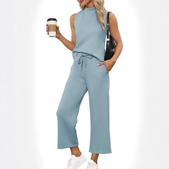 Sleeveless Top Wide Leg Cropped Pants