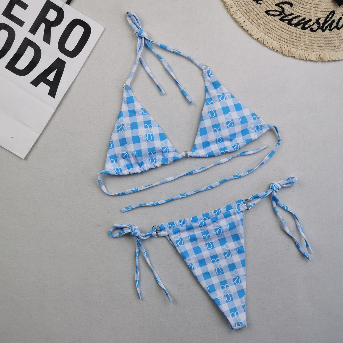 Swimwear Women's Bikini Digital Printed Double-sided Material