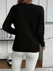 Solid Color Crew Neck Pullover Sweater