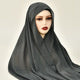 Lazy Chiffon Convenient Headscarf Magnetic Buckle Fixed Anti-drop Solid Color