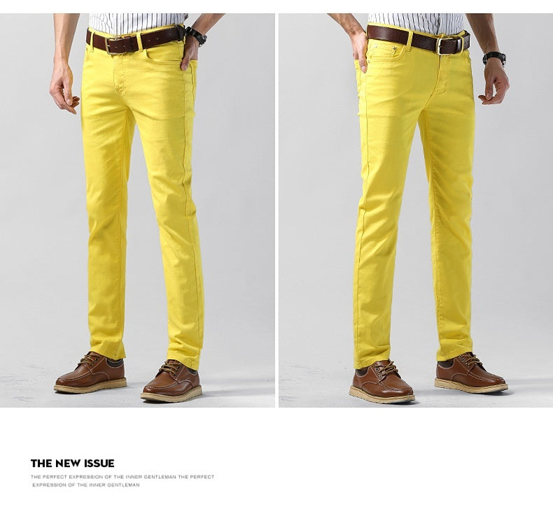 Slim Fit Straight Men's Personality Colored All-matching Stretch Casual Pants