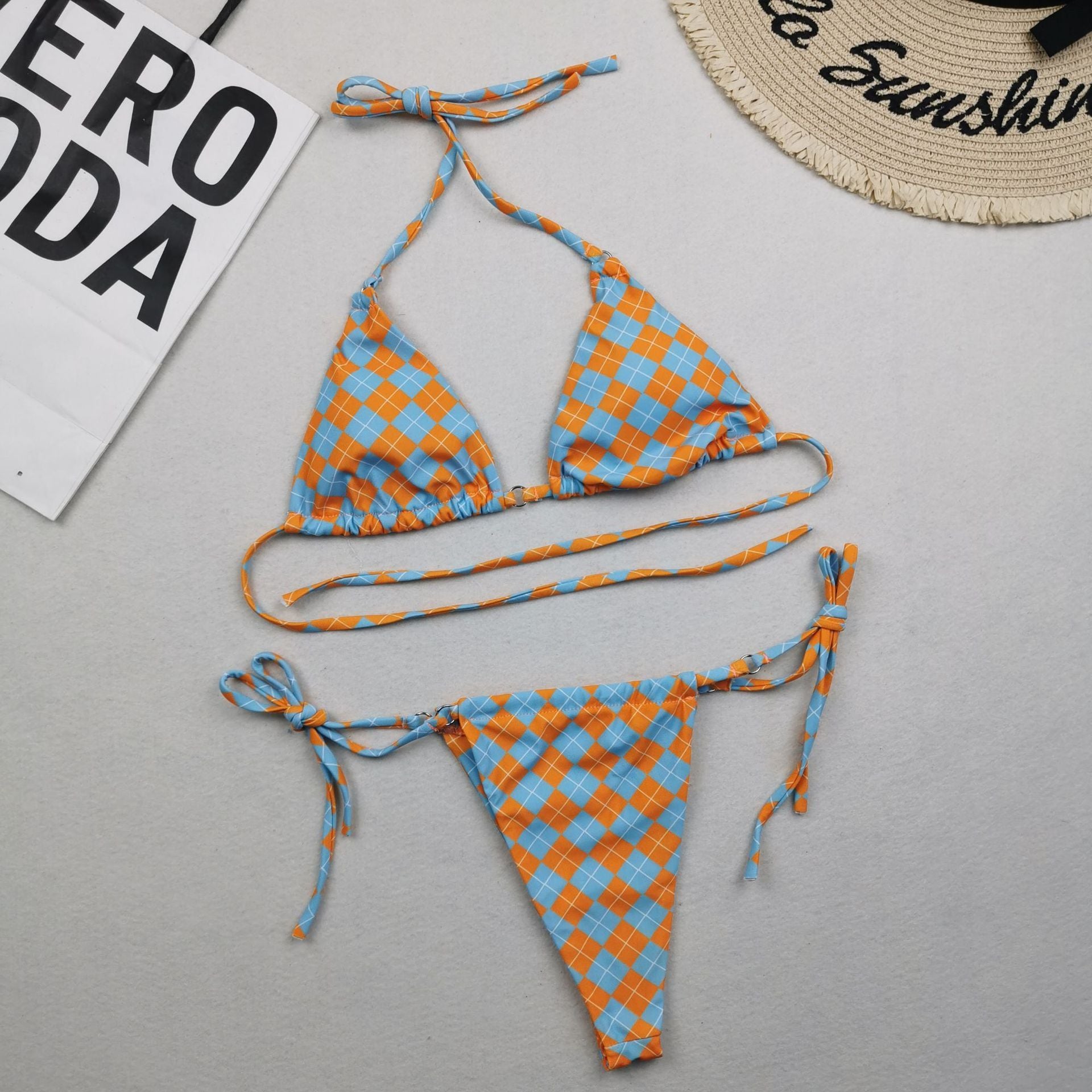 Swimwear Women's Bikini Digital Printed Double-sided Material