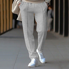 Men's Waffle All-match Fashion Toothpick Simple And Comfortable Pencil Pants Trousers
