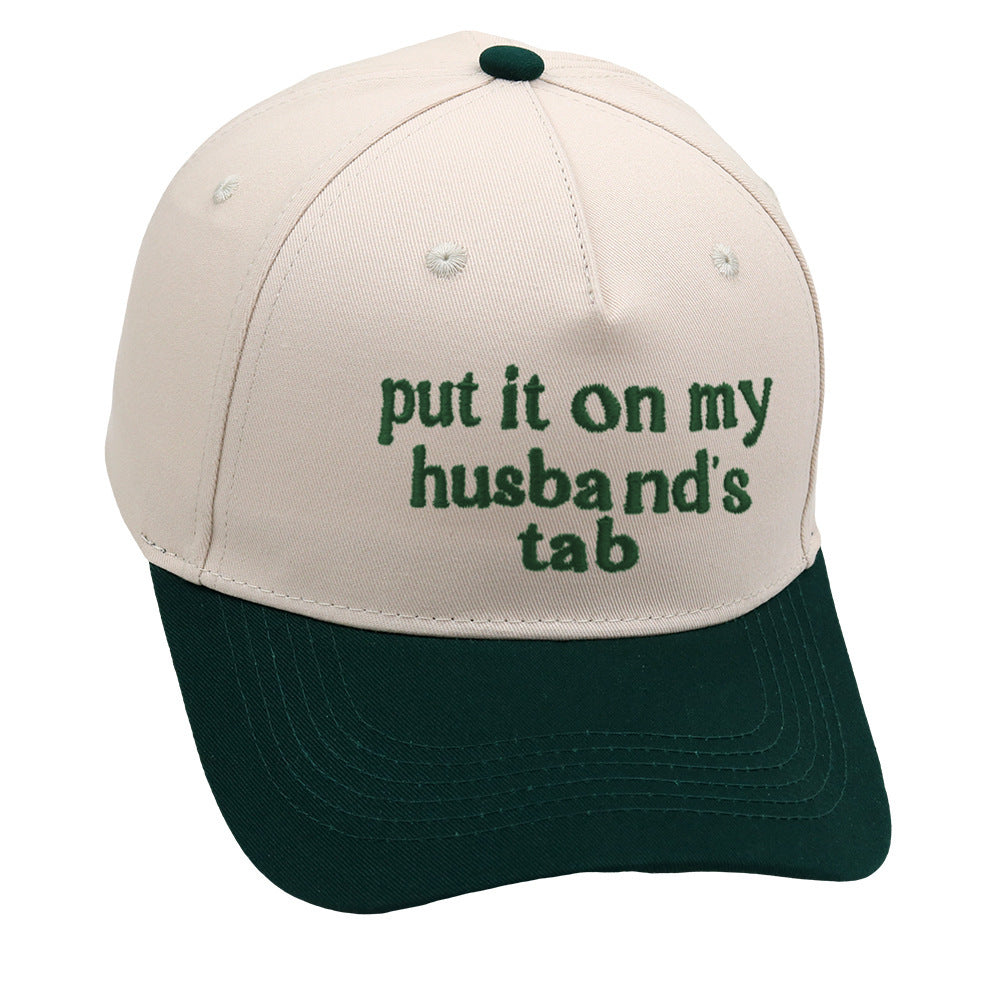 Put It On My Husbands Tab Trucker Embroidery Color Matching Baseball Cap