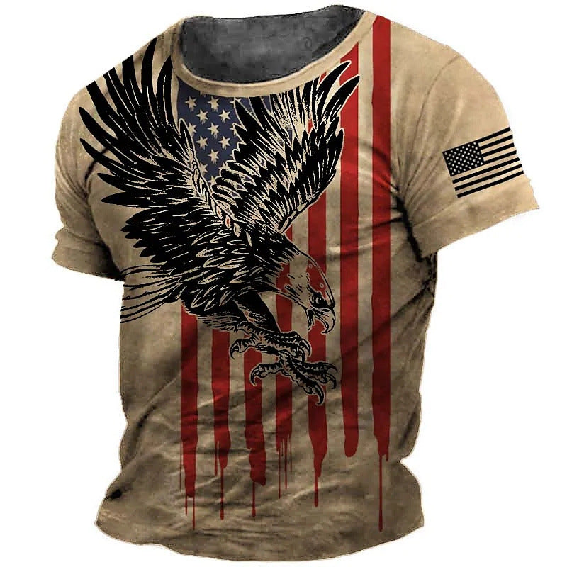 Printed Pattern Men's Short-sleeved T-shirt Casual Breathable Top