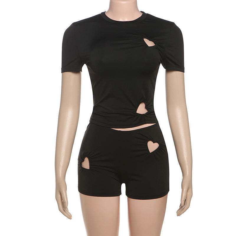 Women's Personality Fashion Solid Color Simple Set