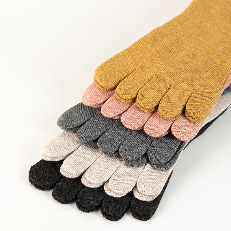 Sweat Absorbing Japanese Solid Five Toe Socks