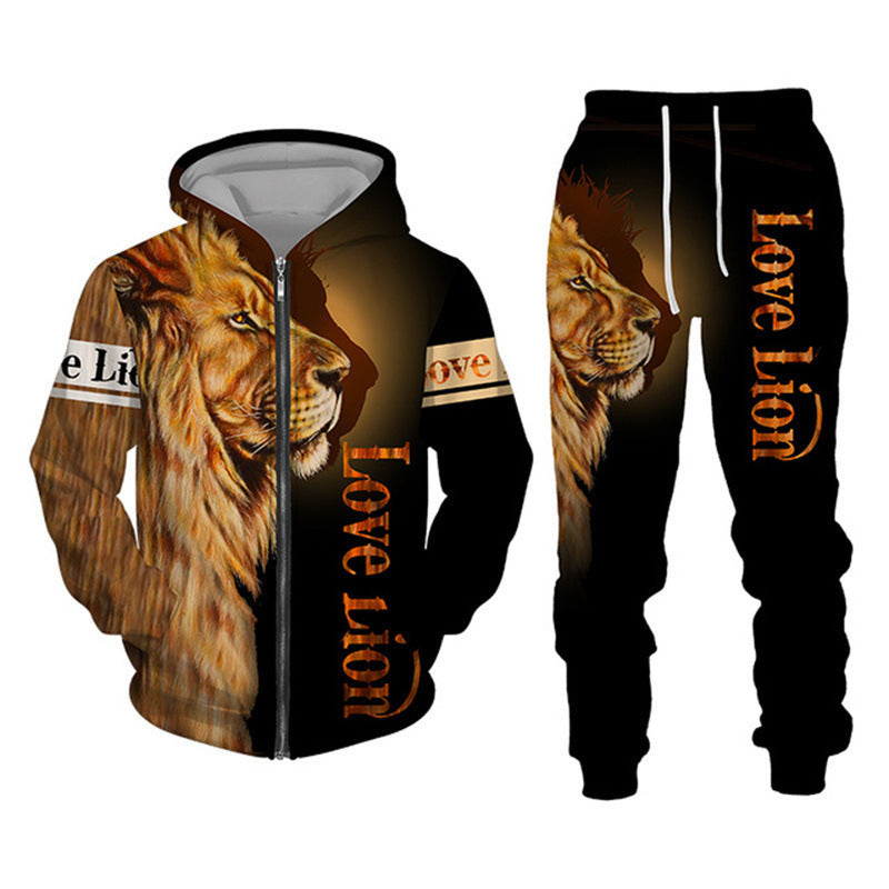 3D Printing Men's Zipper Sweater Suit Sportswear