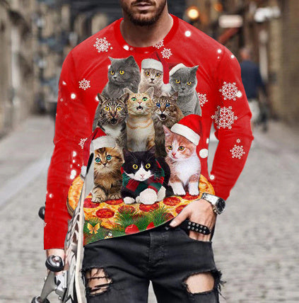 Christmas Series Printed Stylish Temperament Long Sleeves Top