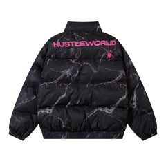 Printed Loose Cotton Jacket Men's And Women's Hip Hop Couple Coat