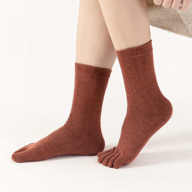 Sweat Absorbing Japanese Solid Five Toe Socks