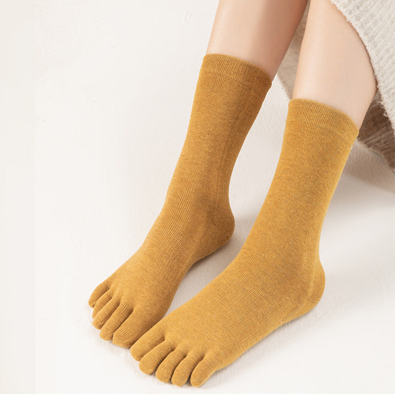 Sweat Absorbing Japanese Solid Five Toe Socks
