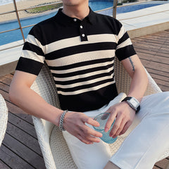 Men's Slim Fit Lapel Knitwear Sweater T-shirt