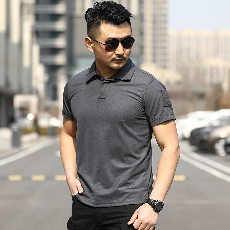 Men's Sports Loose Summer Outdoor Lapel Quick-drying T-shirt