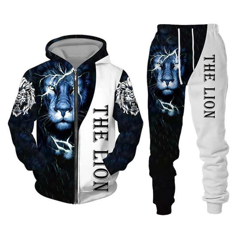 3D Printing Men's Zipper Sweater Suit Sportswear