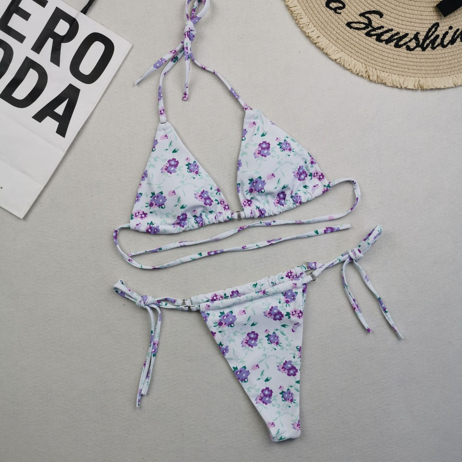 Swimwear Women's Bikini Digital Printed Double-sided Material