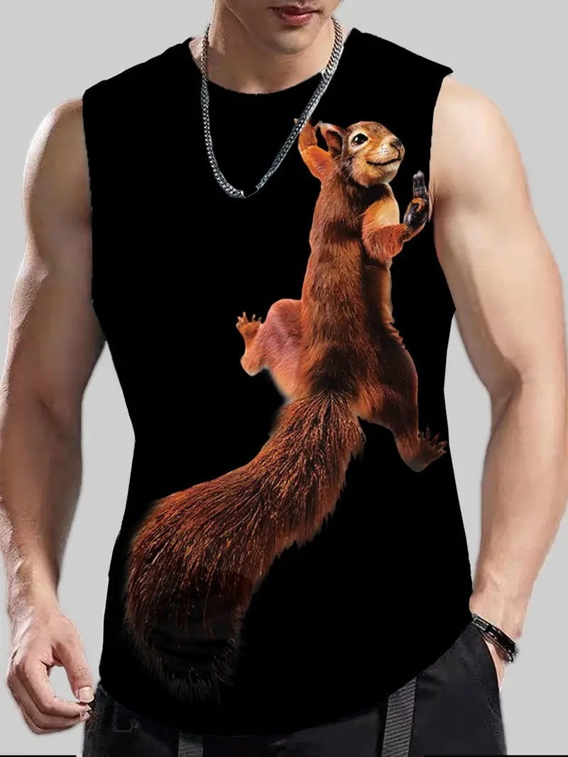 Men's Plus Size Sleeveless Vest 3D Retro Printed Fashion