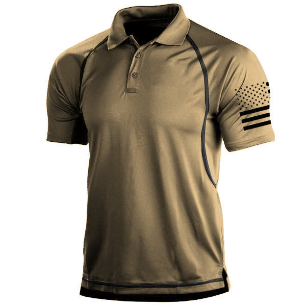 European And American Hot Summer Menswear T-shirt Outdoor Loose Lapel Short-sleeved Sweater Polot Shirt Men