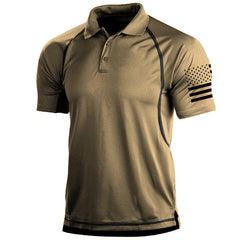 European And American Hot Summer Menswear T-shirt Outdoor Loose Lapel Short-sleeved Sweater Polot Shirt Men