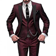 Black Collar Color Blocked Three Piece Set