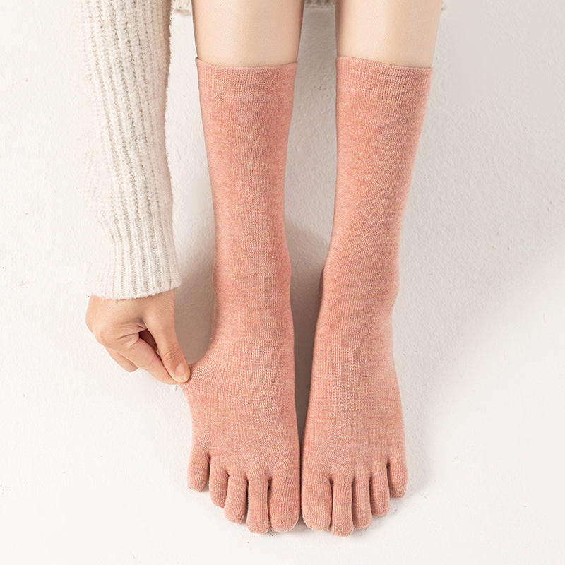 Sweat Absorbing Japanese Solid Five Toe Socks
