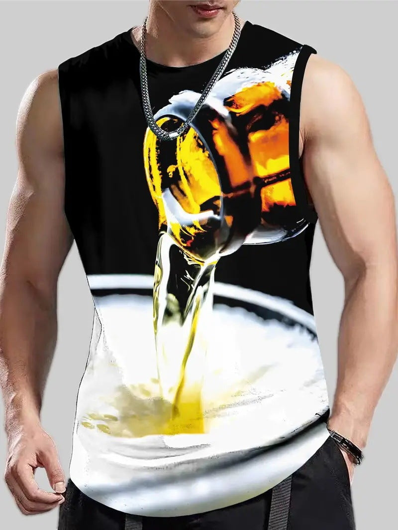 Men's Plus Size Sleeveless Vest 3D Retro Printed Fashion