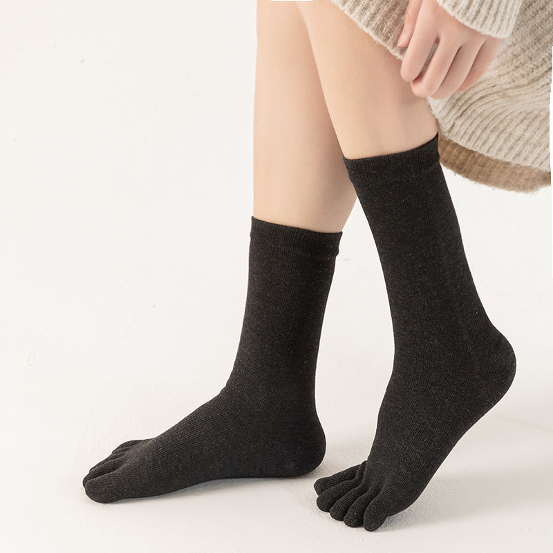 Sweat Absorbing Japanese Solid Five Toe Socks